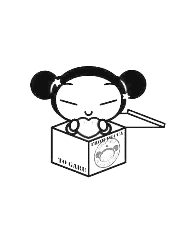 coloriage pucca sort de sa boite